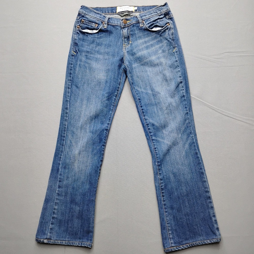 Abercrombie & Fitch Emma Bootcut Jeans Womens 2 Medium Wash Blue Stretch Denim